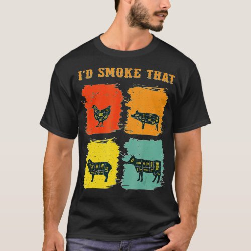 Funny Retro BBQ Party Smoker Chef Dad Gift _ Id S T_Shirt