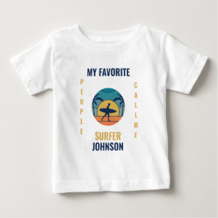 Funny retro beach surfing text quote template T-Sh Baby T-Shirt