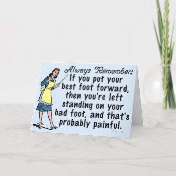 Funny Retro Best Foot Demotivational Card by FunnyTShirtsAndMore at Zazzle