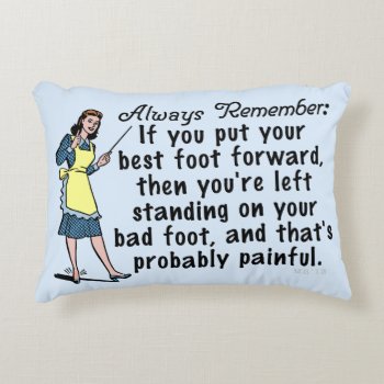 Funny Retro Best Foot Demotivational Decorative Pillow by FunnyTShirtsAndMore at Zazzle