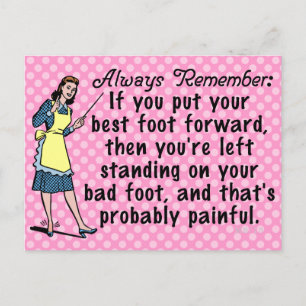 Funny Retro Best Foot Demotivational Postcard