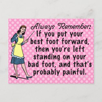 Funny Retro Best Foot Demotivational Postcard by FunnyTShirtsAndMore at Zazzle