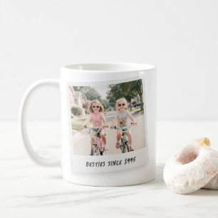Funny Retro Best Friends Besties Custom 2 Photo  Coffee Mug