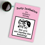 Funny Retro Birthday Any Age Invitation<br><div class="desc">Invite your family and friends to your special day with this fun and unique retro cartoon themed birthday invitation! This pink card features a hilarious vintage cartoon that will make your guests smile and get them excited for your celebration. It can be customized for any age, so no matter how...</div>