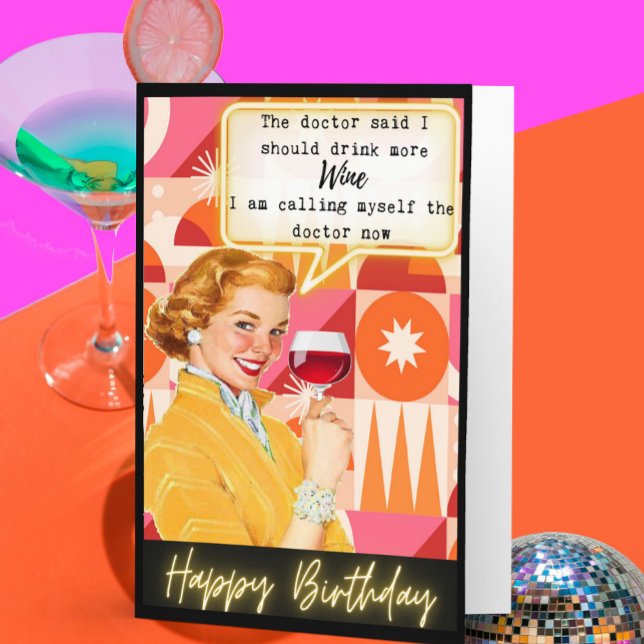 Funny Retro Birthday Card Best Friend - Humor Doct (Creator Uploaded)