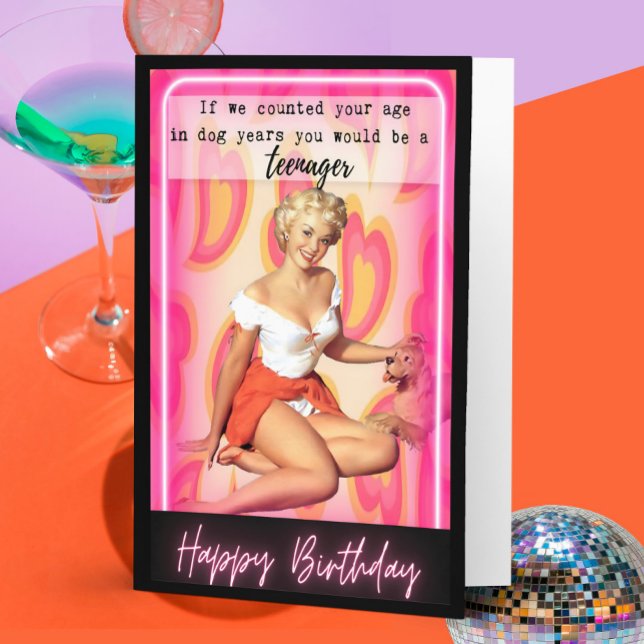 Funny Retro Birthday Card Best Friend-Sassy-Dog (Creator Uploaded)
