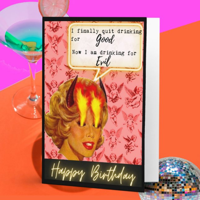 Funny Retro Birthday Card Best Friend - Sassy Evil (Creator Uploaded)