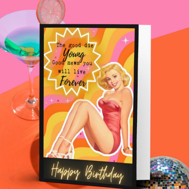 Funny Retro Birthday Card Best Friend-Sassy-Foreve (Creator Uploaded)