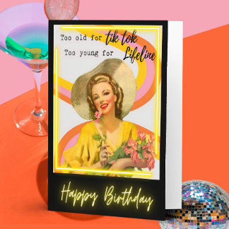 Funny Retro Birthday Card Best Friend-Sassy-Old