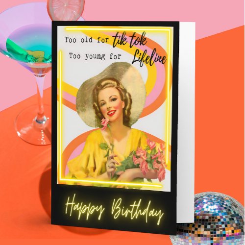 Funny Retro Birthday Card Best Friend-Sassy-Old