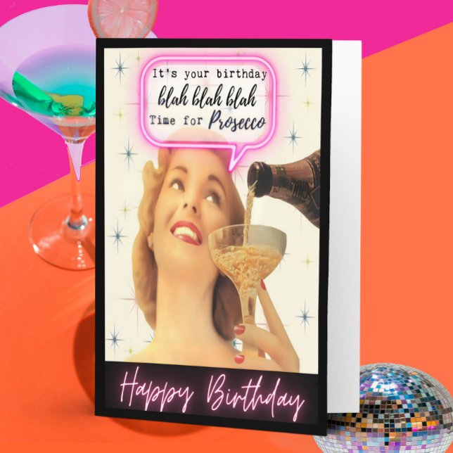 Funny Retro Birthday Card Best Friend-Sassy-Prosec (Creator Uploaded)