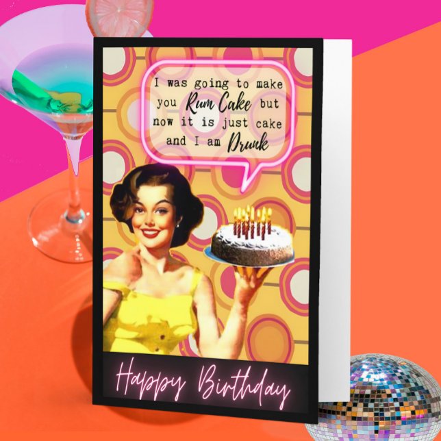 Funny Retro Birthday Card Best Friend-Sassy-Rum (Creator Uploaded)