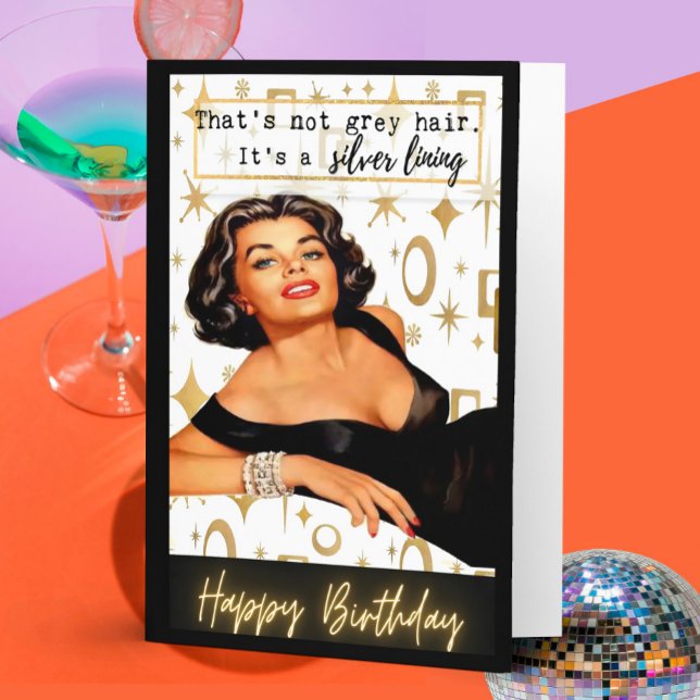 Funny Retro Birthday Card Best Friend-Sassy-Silver (Creator Uploaded)