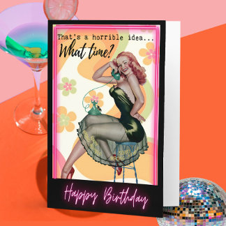 Funny Retro Birthday Card Best Friend-Sassy-Time