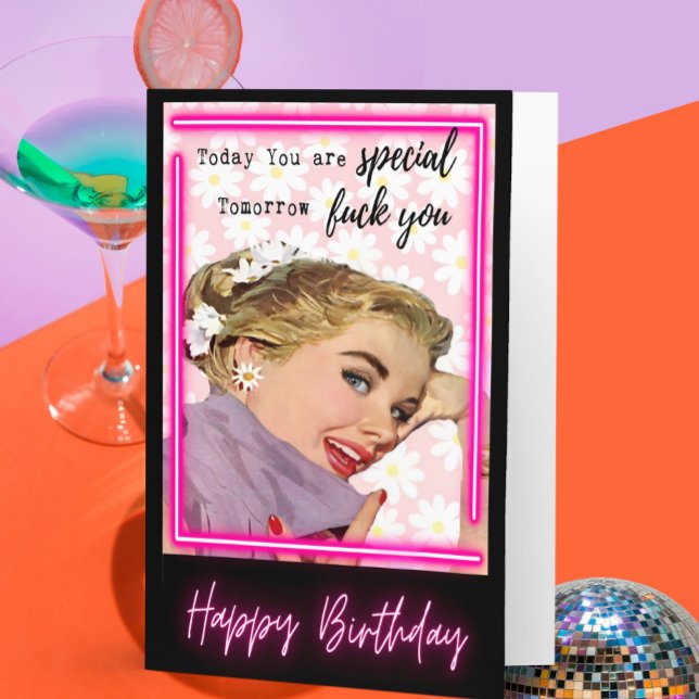Funny Retro Birthday Card Best Friend-Sassy-Today (Creator Uploaded)