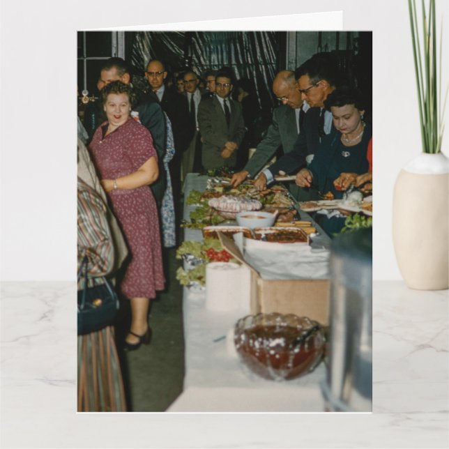  FUNNY RETRO BIRTHDAY POTLUCK SUPPER CARD (Front)