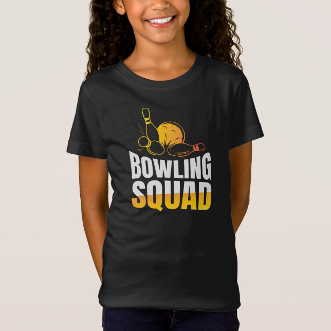 Funny Retro Bowling Squad Team Girls' T-Shirt (Front)