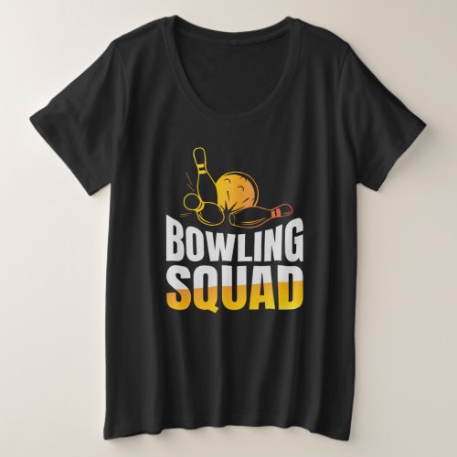 Funny Retro Bowling Squad Team Womens Plus Size T_Shirt