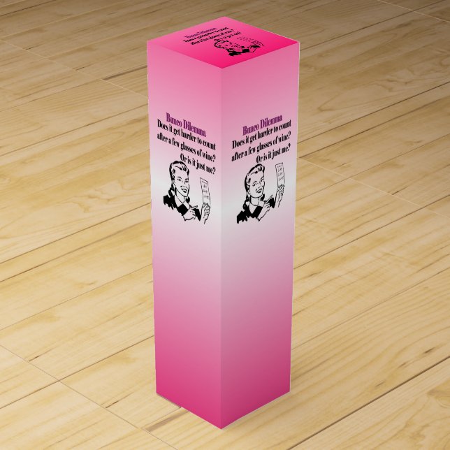 Funny Retro Bunco Gift Wine Box (Front)