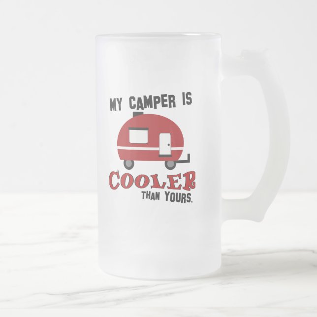 Funny Retro Camper Frosted Beer Mug (Right)