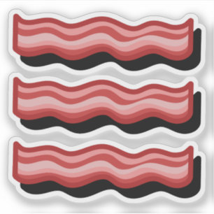 Funny Retro Cartoon Bacon Slices Vector Pattern Sticker