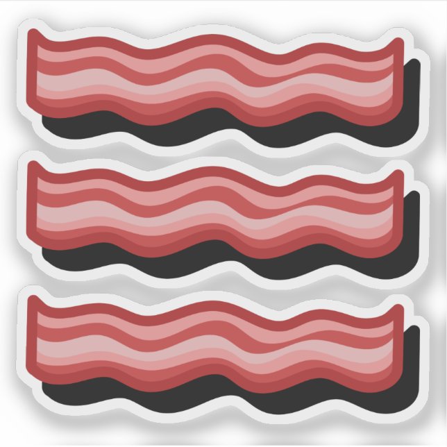 Funny Retro Cartoon Bacon Slices Vector Pattern Sticker (Front)