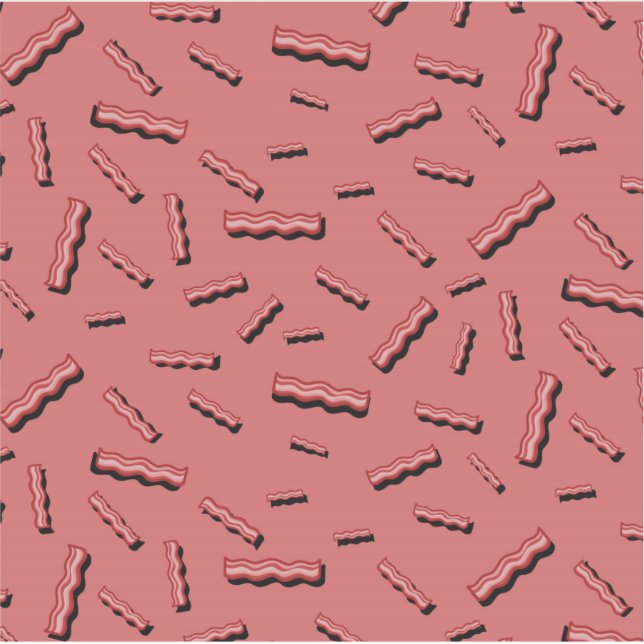 Funny Retro Cartoon Bacon Slices Vector Pattern Sticker (Front)