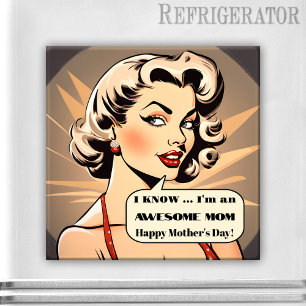 Funny Retro Cartoon Mother's Day Magnet