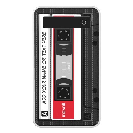 Funny Retro Cassette Mixtape Custom Name Text Power Bank
