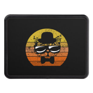 Funny retro Cat with sunglasses and bow tie retro Hitch Cover