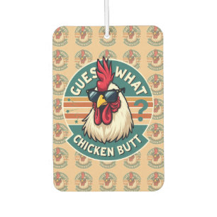 Funny Retro Chicken Butt Joke Design Air Freshener