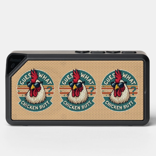  Funny Retro Chicken Butt Joke Design Bluetooth Speaker (Front)