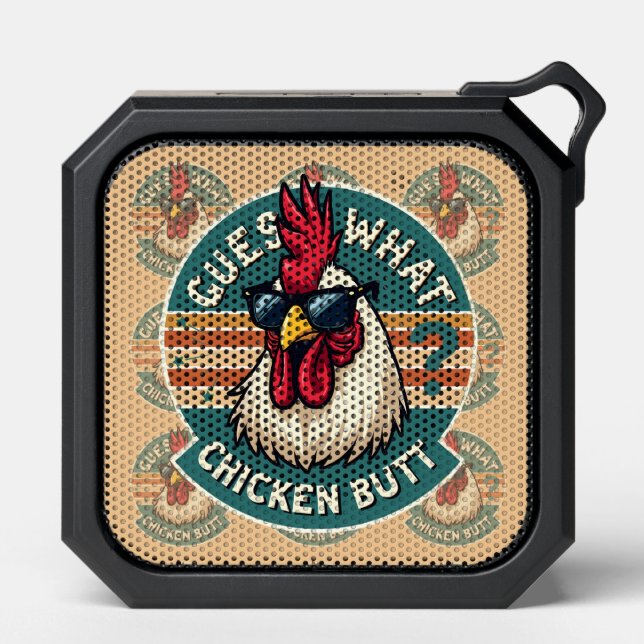  Funny Retro Chicken Butt Joke Design Bluetooth Speaker (Front)