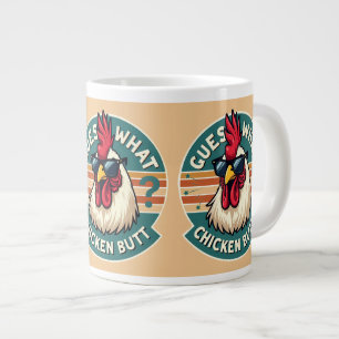 Funny Retro Chicken Butt Joke Design Giant Coffee Mug