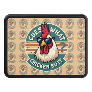 Funny Retro Chicken Butt Joke Design Hitch Cover