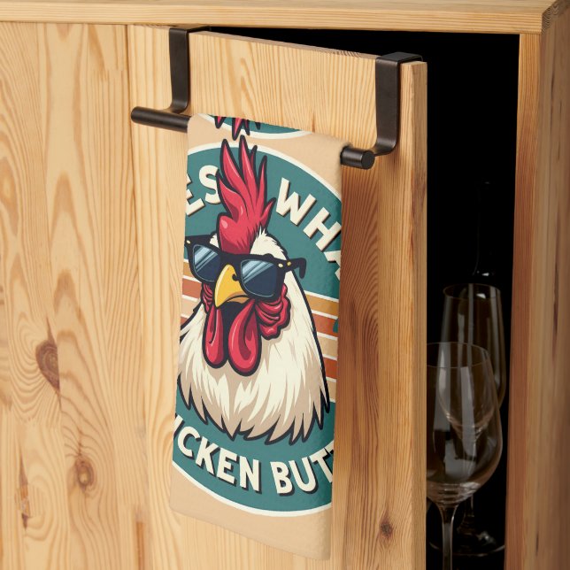  Funny Retro Chicken Butt Joke Design Kitchen Towel (Thirds Fold)