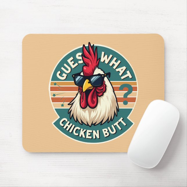  Funny Retro Chicken Butt Joke Design Mouse Pad (With Mouse)
