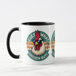 Funny Retro Chicken Butt Joke Design Mug