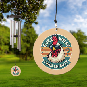 Funny Retro Chicken Butt Joke Design Wind Chime
