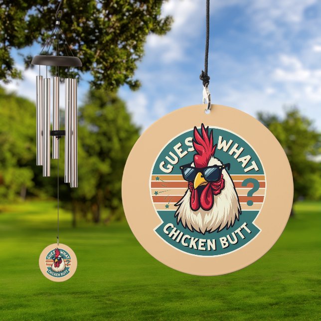  Funny Retro Chicken Butt Joke Design Wind Chime (Outdoor)