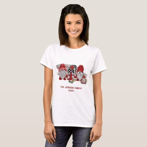 Funny Retro Christmas Gnomes Holiday T_Shirt