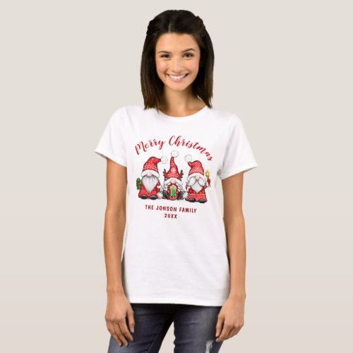 Funny Retro Christmas Gnomes Holiday T_Shirt