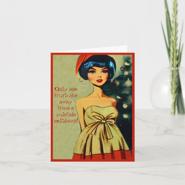 Funny Retro Christmas Holiday Card (Front)