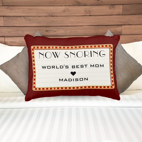Funny Retro Cinema Theater Marquee Sign Red Accent Pillow