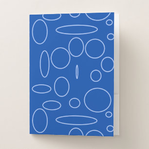 Funny Retro Circles Loops on Blue Pocket Folder