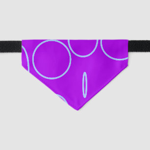 Funny Retro Circles Loops on Purple Geometric Pet Bandana Collar