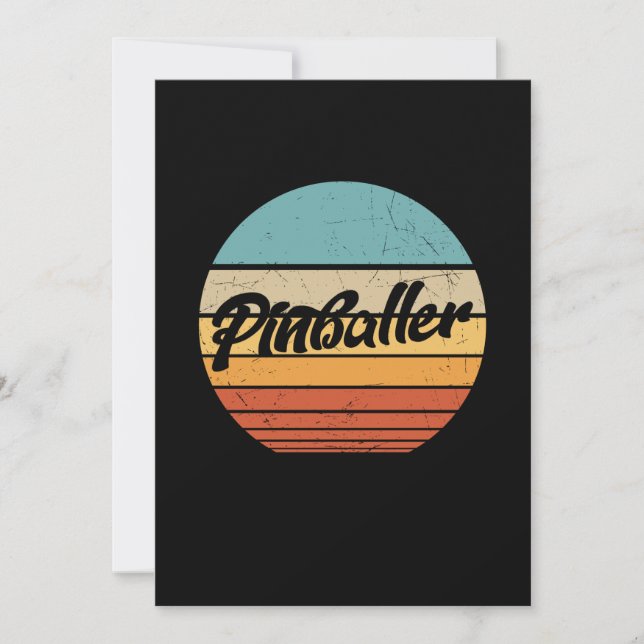 Funny Retro Classic Pinball Gift Invitation (Front)