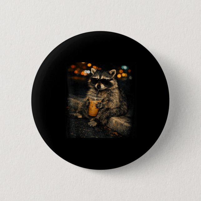 Funny retro clover bruh 6 7 meme lucky cartoon  button (Front)