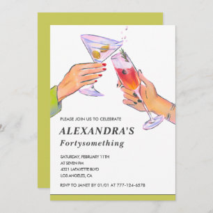 Funny Retro Cocktail 48th birthday Party Invitation