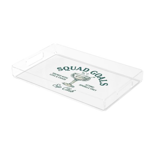 Funny Retro Cocktail Party Design Acrylic Tray